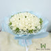 99 White Color Roses Hand Bouquet