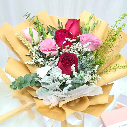 Fiery Bloom - Rose Hand Bouquet - Flower Bouquet - Flower Delivery Singapore - Well Live Florist