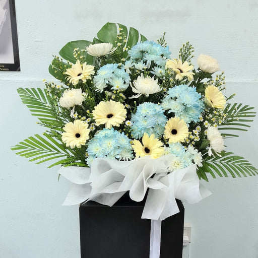 Condolences flower stand, sympathy flower, flower delivery Singapore, Florist Singapore, Well Live Florist