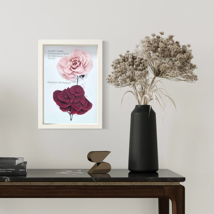 Floral artwork, photo frame flower, dried flower photo frame