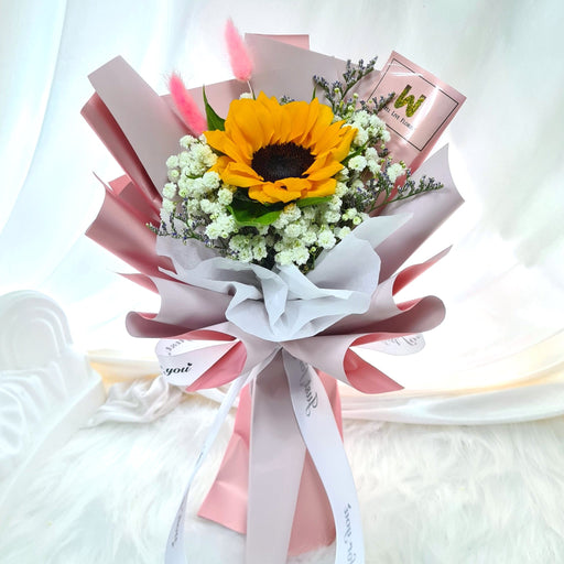 Glowing Sunshine, Sunflower bouquet, hand bouquet, flower bouquet, flower delivery Singapore, Well Live Florist