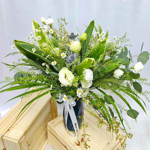 Greenery Elegance - Flower In Vase - Eustoma - flower in vase - Well Live Florist