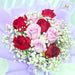 Hand bouquet, rose bouquet, purple rose, red rose