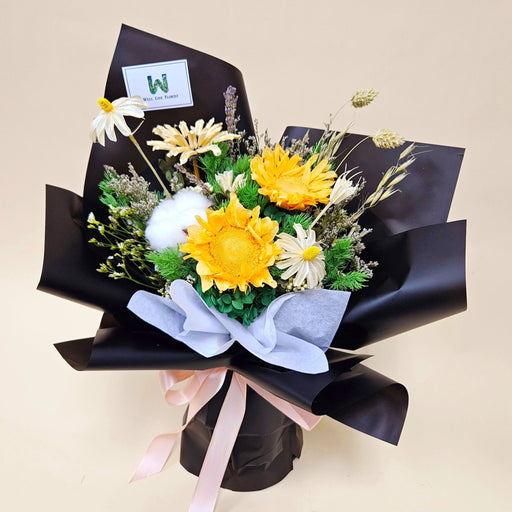 Timeless Sunflower Elegance -  Preserved Sunflower Bouquet - Hand Bouquet - Flower Bouquet - Flower Delivery Singapore - Well Live Florist