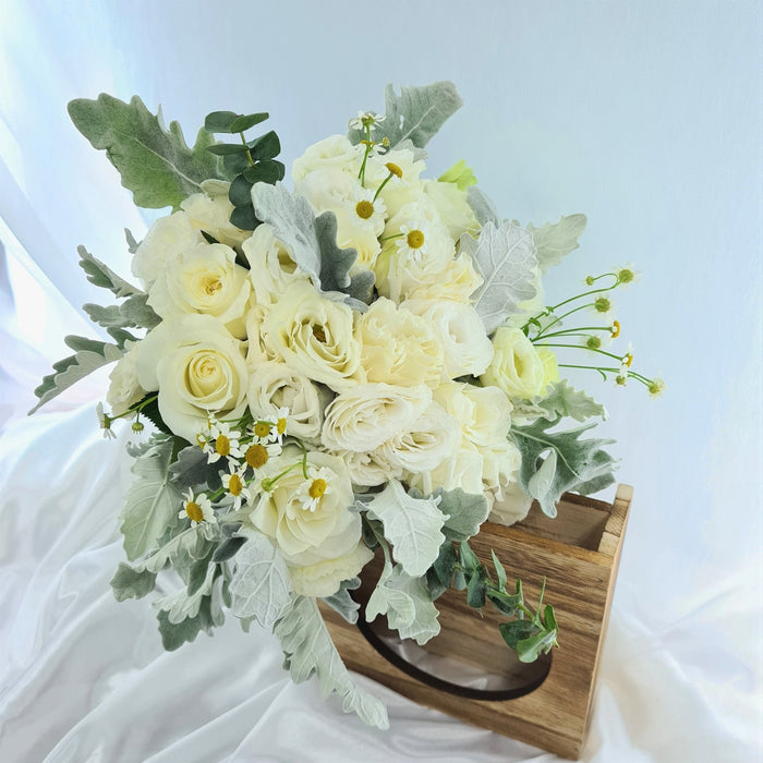 I Do - wedding - Bridal Bouquet - Eustoma - Roses - Well Live Florist