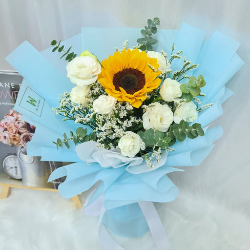 Radiant Sunbeam - Sunflower Hand Bouquet - Flower Bouquet - Flower Delivery Singapore - Well Live Florist