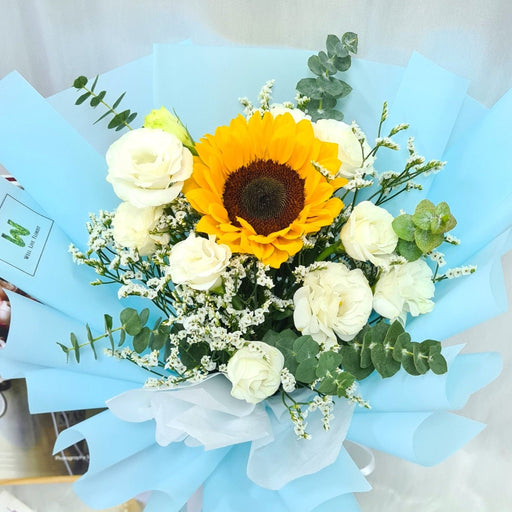 Radiant Sunbeam - Sunflower Hand Bouquet - Flower Bouquet - Flower Delivery Singapore - Well Live Florist