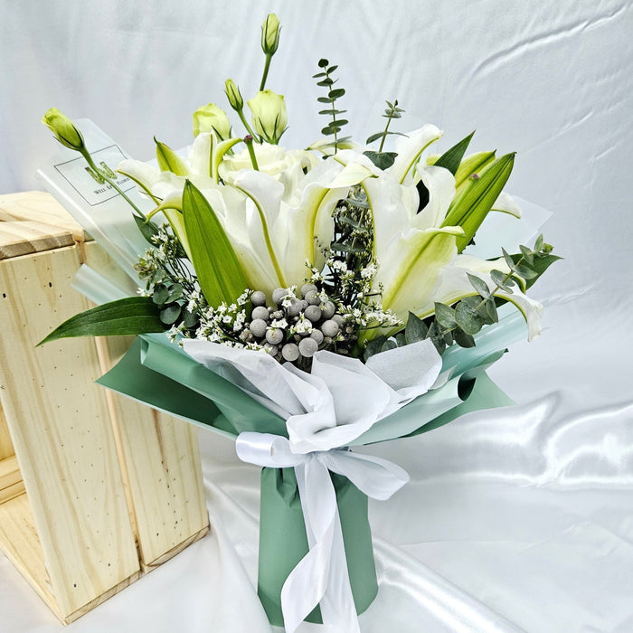 Lily Love Affair - Lily Hand Bouquet - Flower Bouquet - Flower Delivery Singapore - Well Live Florist