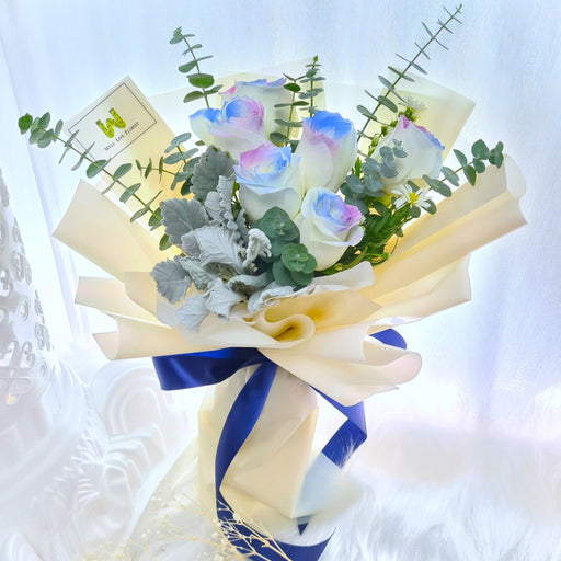 Rosy Blush - Tinted Rose Hand Bouquet - Flower Bouquet - Flower Delivery Singapore - Well Live Florist