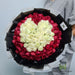 Hand Bouquet of Fresh Cut 99 Two Tone Color Roses 