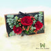 Flower Box of 03 Fresh Cut Roses and Foliage 
