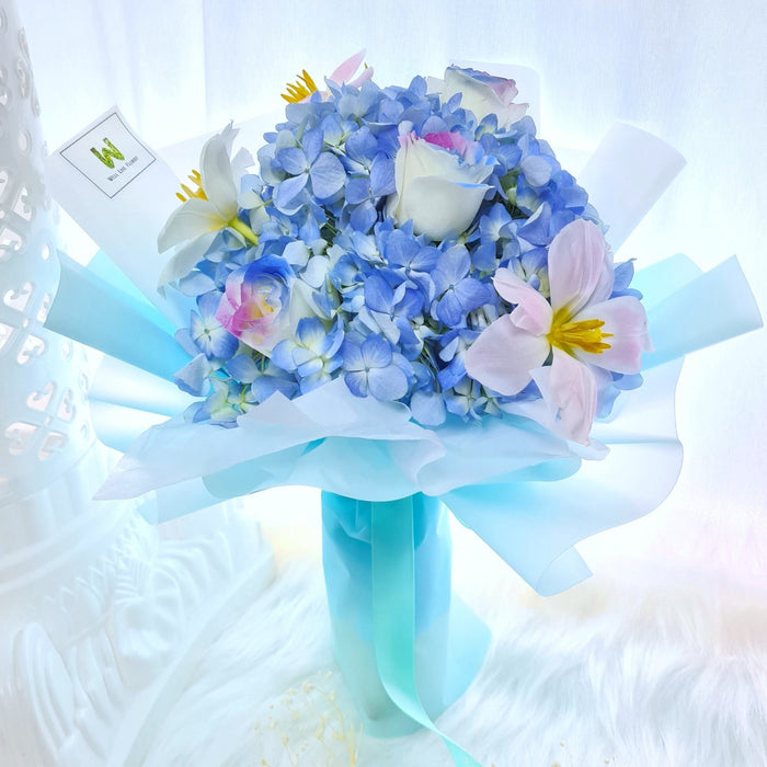 Hydrangea bouquet, flower bouquet, hand bouquet