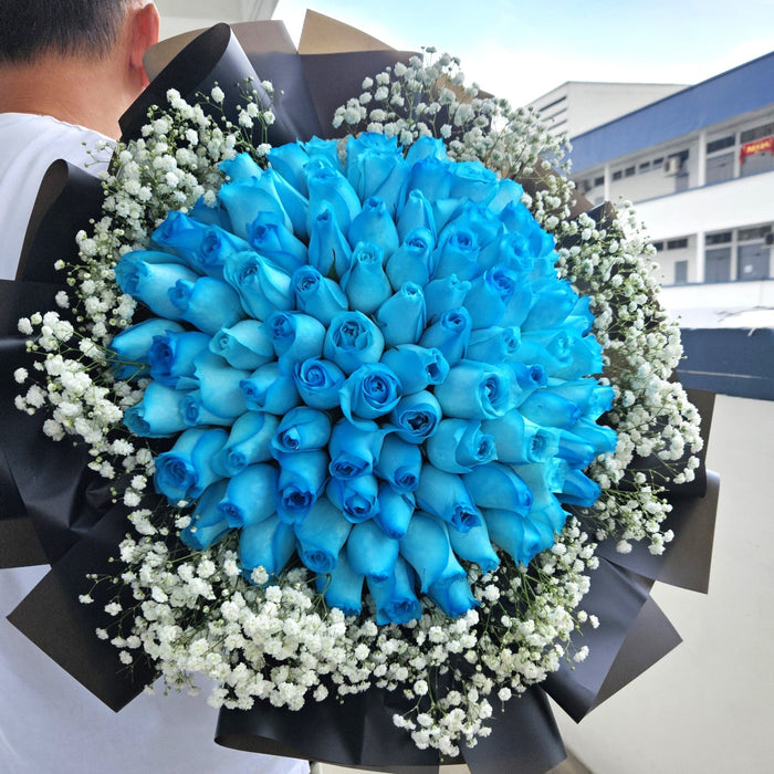 Ocean Dream - Hand Bouquet - Blue Rose - 99 rose - Well Live Florist