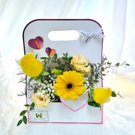 Flower box, rose, gerbera