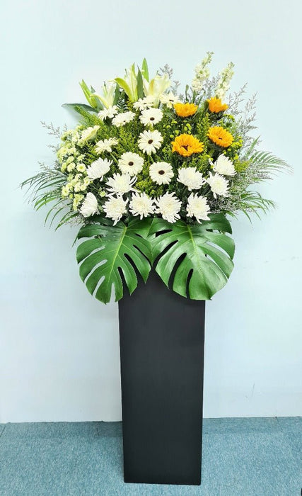 Condolence Flowers Stand of Fresh Cut Flower
