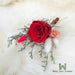 Boutonniere 02  Preserved Red Rose, Preserved Flower and Dried Caspia