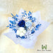 Flower Box of Preserved Roses , Hydrangea , Cotton and Dried Foliage  Box Size : 20 cm x 20 cm