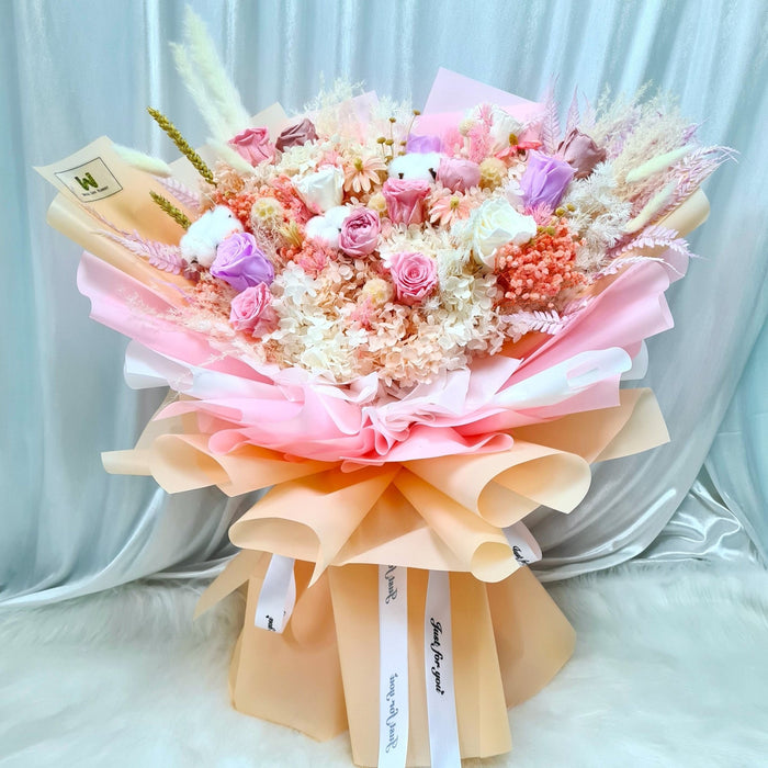 Grandiose Eternal - Preserved Flower Bouquet - Hand Bouquet - Flower Delivery Singapore - Well Live Florist