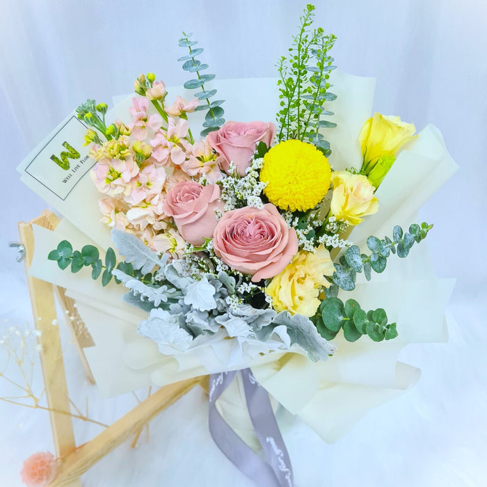 Flower bouquet, Hand bouquet, Cappuccino rose, rose bouquet