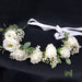Flower Crown - Fresh Cut White Eustoma, Baby Breath And Foliage