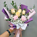 Spring Garden - Hand Bouquet - baby breath - Carnation - Champagne Roses - Well Live Florist