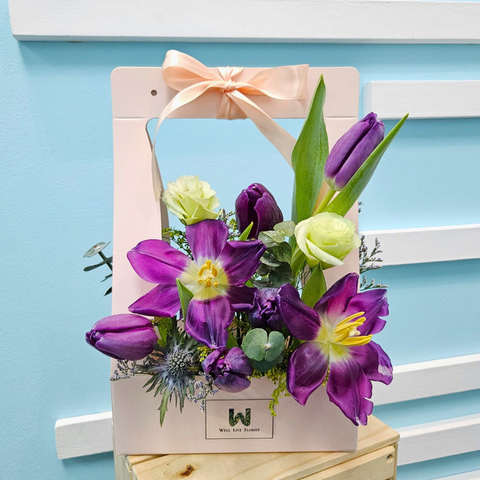 Springtime Splendor - Tulip Flower Box - Bloom Box - Flower Delivery Singapore - Well Live Florist