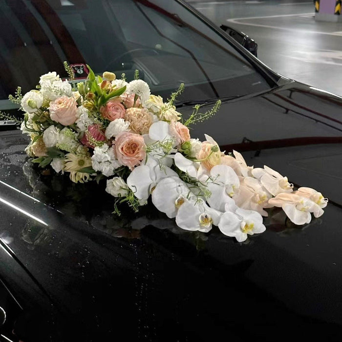 Tie With Love - Bridal Car Flower - Phalaenopsis - Roses - Well Live Florist