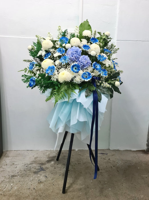 Treasured Memories - condolences flower - Condolence Flowers Stand - Gerbera - Hydrangea - Well Live Florist