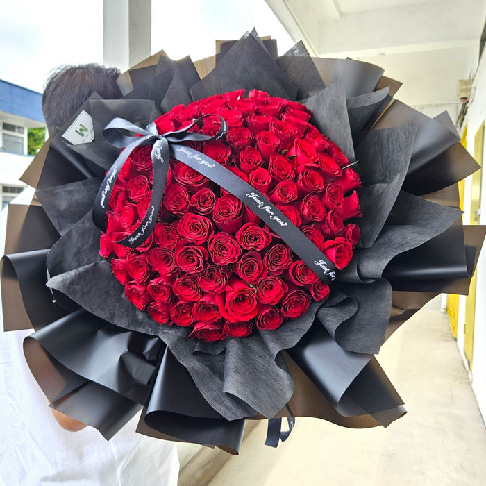 Heartfelt Affection - 99 Rose Bouquet - Flower Delivery Singapore - Well Live Florist