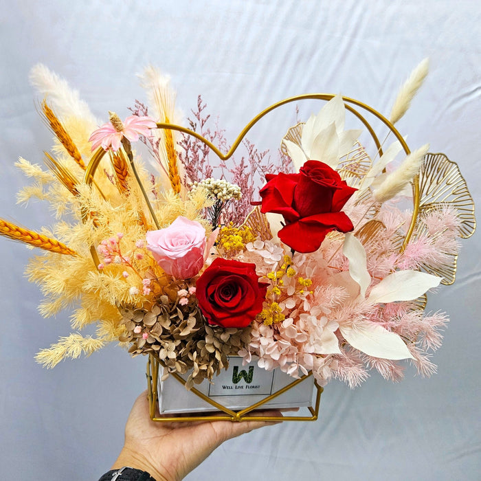Heart's Desire - Preserved flower - preserved flower box - flower delivery Singapore - Well Live Florist