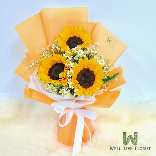 Hand Bouquet Of Sunflower and Daisy Flower