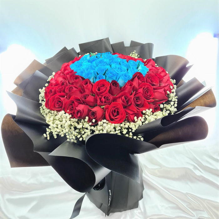 You are my happiness - Hand Bouquet - 99 Roses - Roses Well Live Florist